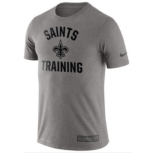 NFL Men's New Orleans Saints Nike Heathered Gray Training Performance T-Shirt